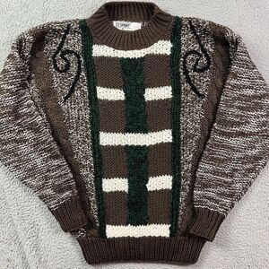 Vintage 90s II Sport Acrylic Knit Sweater Brown Sweatshirt‎ Sz XL